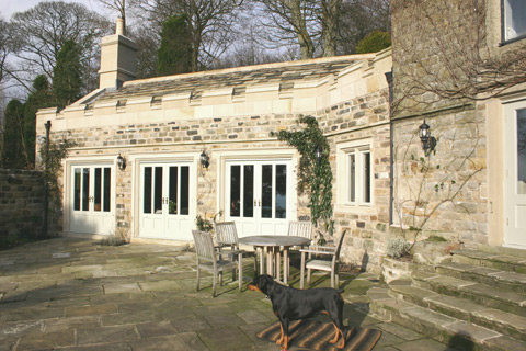 Sympatheticly designed new wing to historic house in Hathersage - Moorseats Hall - designed by Darren Mayner 